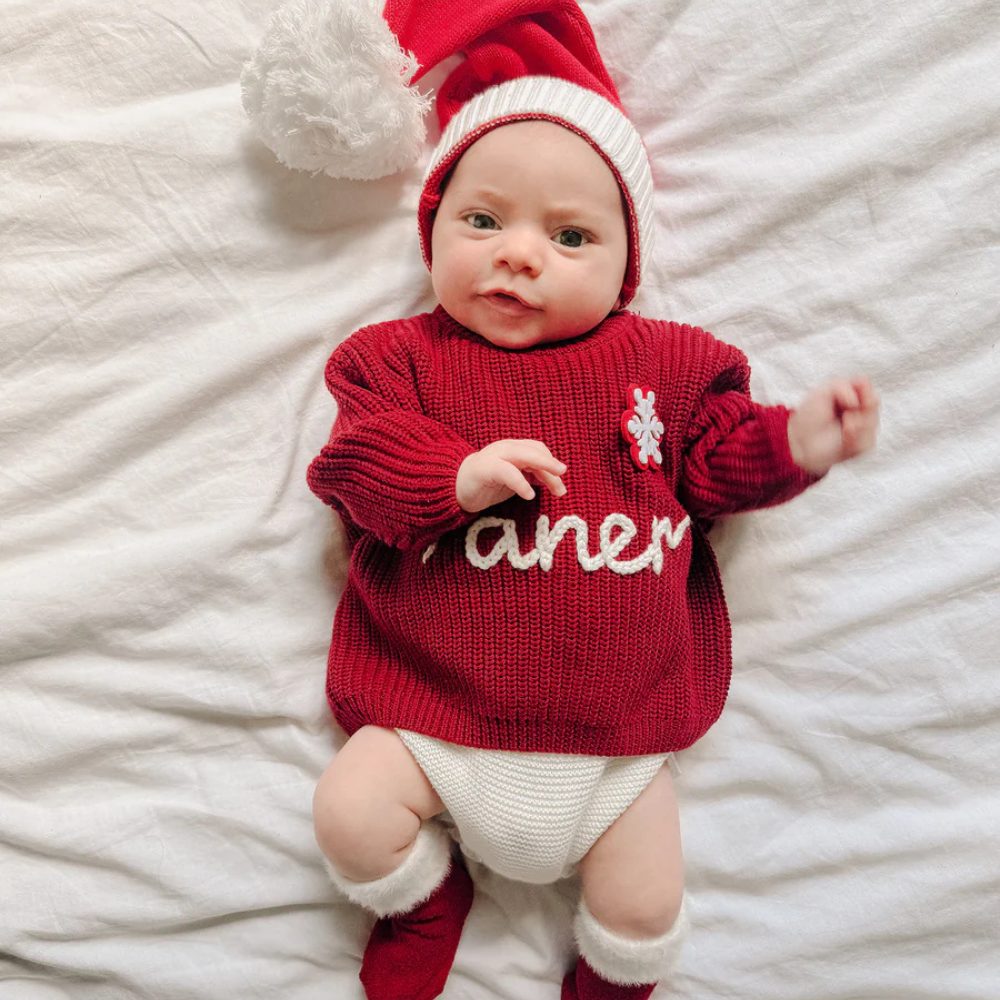 Hand Knitted Personalized Christmas Sweater