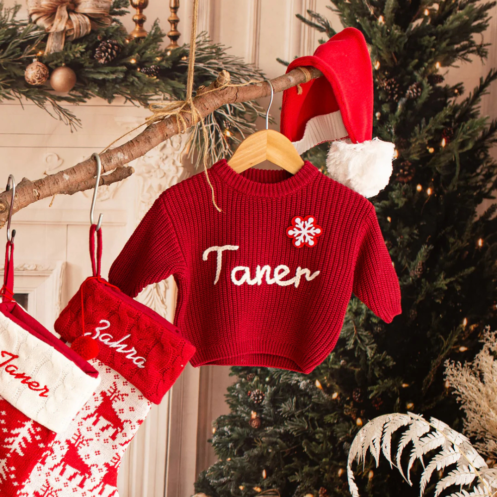 Hand Knitted Personalized Christmas Sweater
