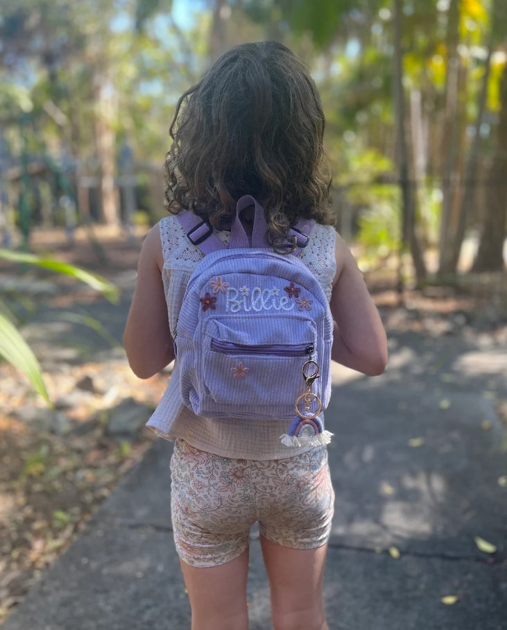 Hand Knitted personalised kids mini backpack (0-18m)