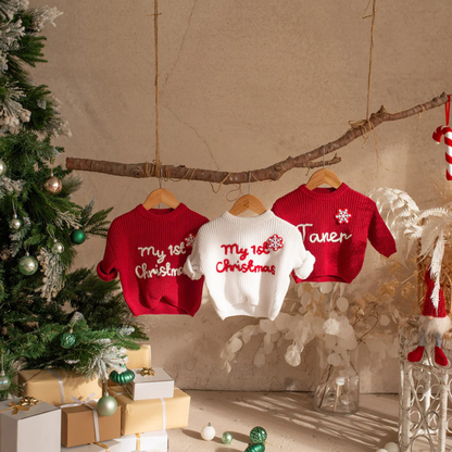 Hand Knitted Personalized Christmas Sweater
