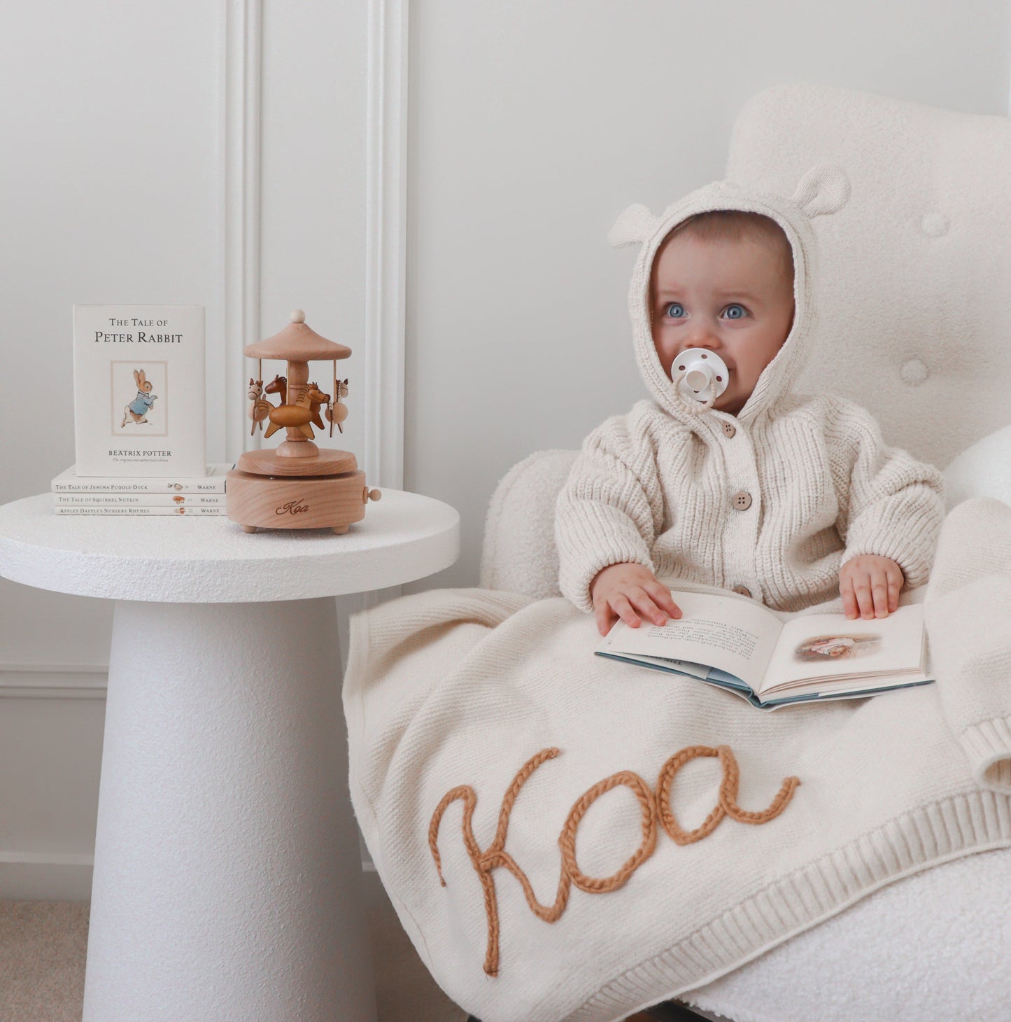 Hand Knitted Personalized Blanket